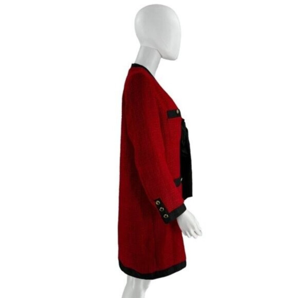 Pomander Place NEW Red Coco Tweed Long Sleeve Retro Preppy Mini Dress Size XL - Picture 7 of 13